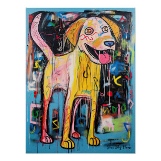 The Golden Retriever Dog Graffiti 03 - Leonardo Ab Poster