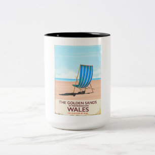 The Golden Sands of Pembrokeshire,Wales Two-Tone Coffee Mug