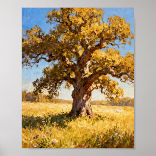 The Golden Sentinel: An Impressionist Study Poster