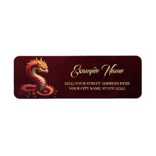 The golden serpent dragon. return address label