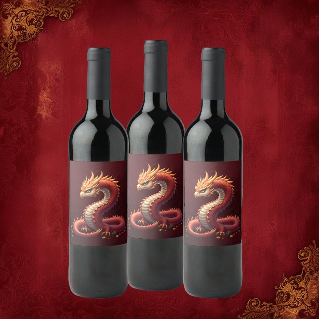 The golden serpent dragon.  wine label (Creator Uploaded)