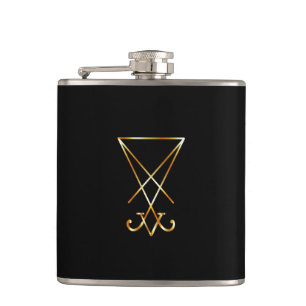 The golden sigil of Lucifer Hip Flask