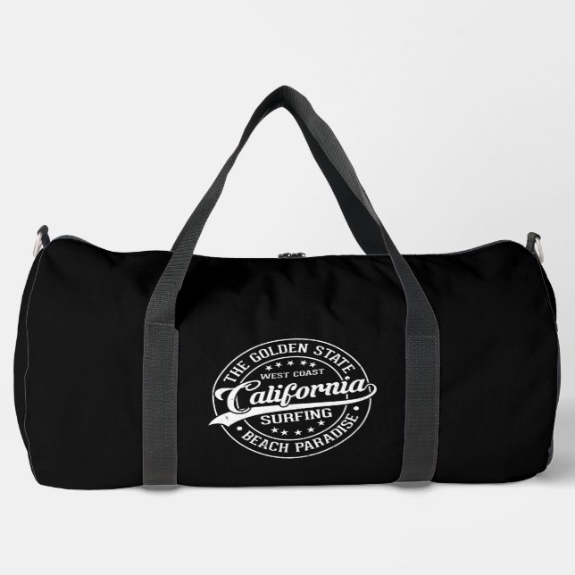 The Golden State: California Surf Vibes Duffle Bag (Front)