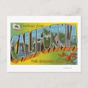 The Golden State - Large Letter Scenes Postcard