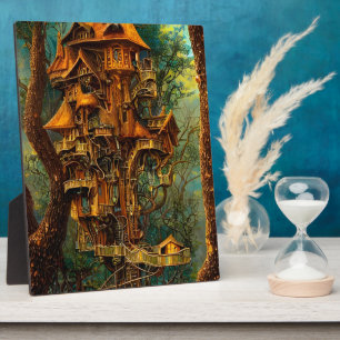 The Golden Treehouse   Fantasy Tabletop Plaque