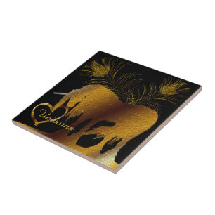 The Golden Unicorn Ceramic Tile