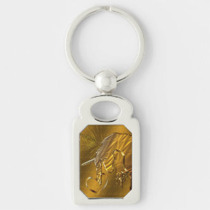 The Golden Unicorn (gold background) Key Ring