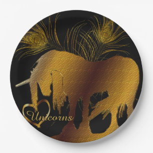 The Golden Unicorn Paper Plate