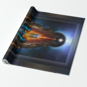 The Golden Vision Of Arsencia Fractal Art Wrapping Paper