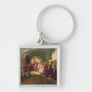 The Golden Wedding (oil on canvas) Key Ring