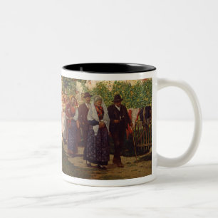 The Golden Wedding (oil on canvas) Two-Tone Coffee Mug