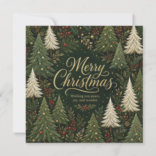 The Golden Yuletide Forest Card (Front)