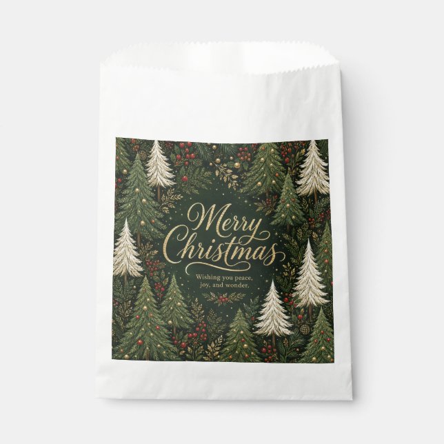 The Golden Yuletide Forest Favour Bag (Front)