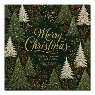 The Golden Yuletide Forest Poster