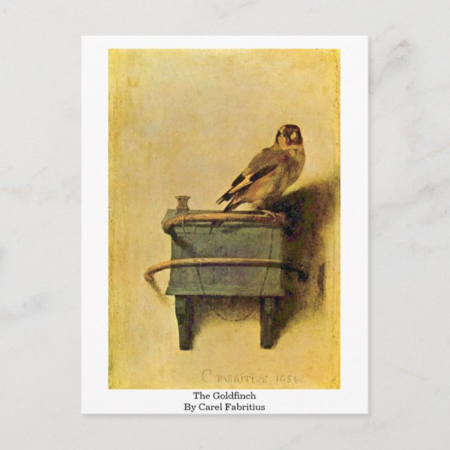 The Goldfinch. By Carel Fabritius Postcard (Front)