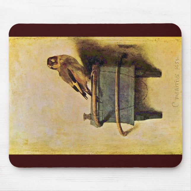 The Goldfinch., Puttertje  By Carel Fabritius Mouse Pad (Front)