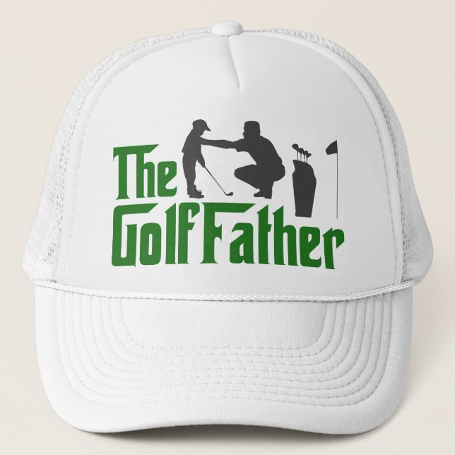 The Golf Father Funny Golfing Dad GrandPa Trucker Hat (Front)