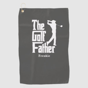 The Golf Father With Name Funny Golf Theme Towel