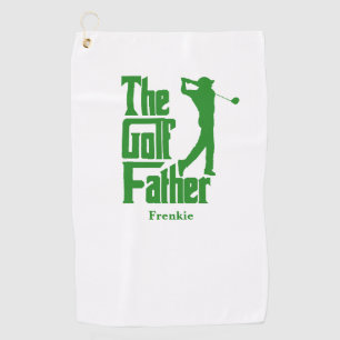 The Golf Father With Name Funny Golf Theme Towel