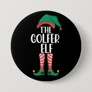 The Golfer Elf Golf Family Matching Christmas 7.5 Cm Round Badge