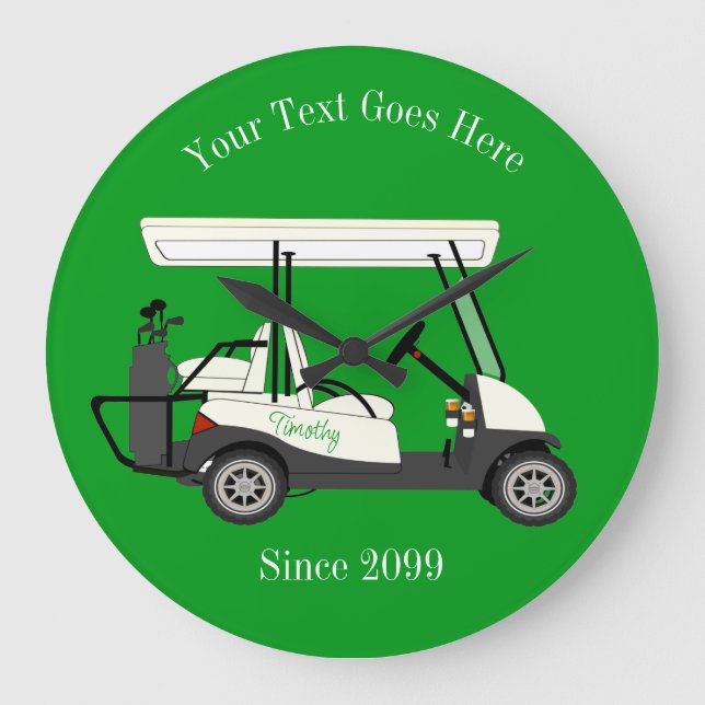 The Golfer Golf Cart Wall Clock (Front)