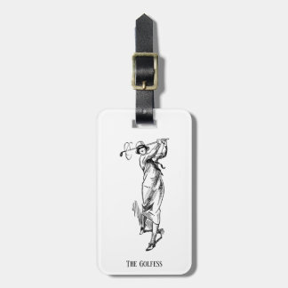 'The Golfess' Vintage Lady Golfer Luggage Tag