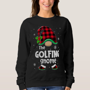 The Golfing Gnome Buffalo Plaid Christmas Matching Sweatshirt