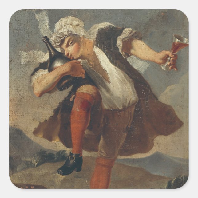 The Good Bottle, wine merchant's sign Square Sticker (Front)
