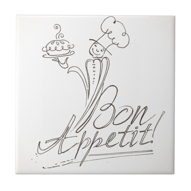 The Good Chef says Bon Appetit! Tile (Front)