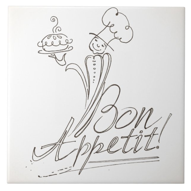 The Good Chef says Bon Appetit! Tile (Front)