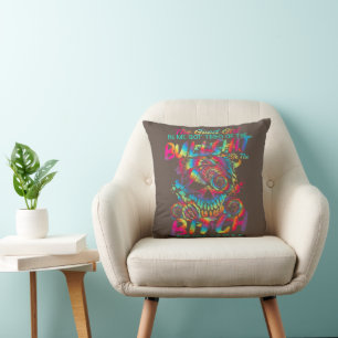 The Good Girl In Me Tattoo Skull Rose Cushion