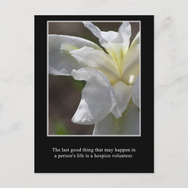 The good of a hospice volunteer postcard (Front)