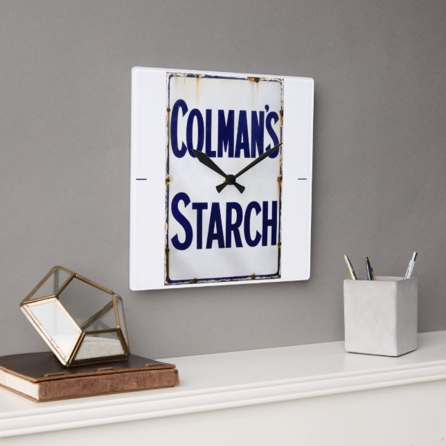 The Good Old Days of Starch. Square Wall Clock (Office)