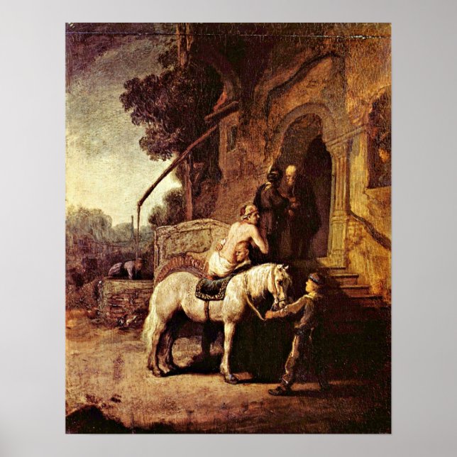 The Good Samaritan by Rembrandt van Rijn Poster (Front)