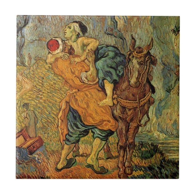 The Good Samaritan by Vincent van Gogh Ceramic Tile (Front)
