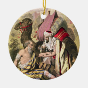 The Good Samaritan, from a bible printed by Edward Ceramic Tree Decoration