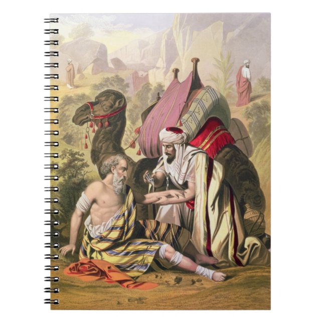 The Good Samaritan, from a bible printed by Edward Notebook (Front)