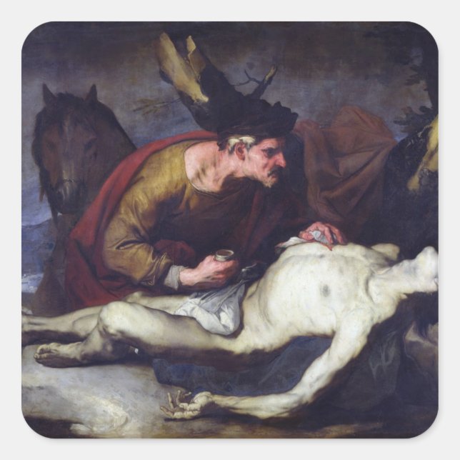The Good Samaritan Square Sticker (Front)