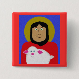 The Good Shepherd 15 Cm Square Badge