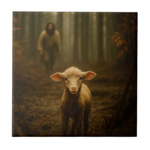 The Good Shepherd and the Lost Lamb – Jesus & Lamb Ceramic Tile