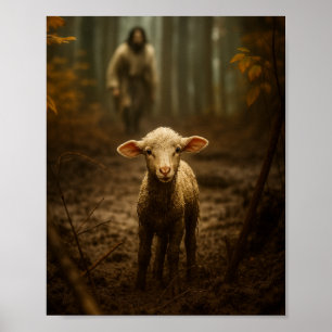 The Good Shepherd and the Lost Lamb – Jesus & Lamb Poster