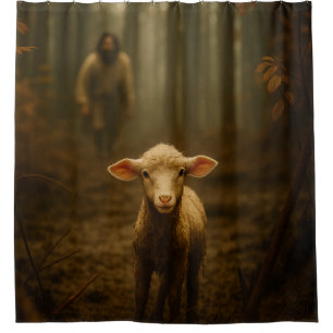 The Good Shepherd and the Lost Lamb – Jesus & Lamb Shower Curtain