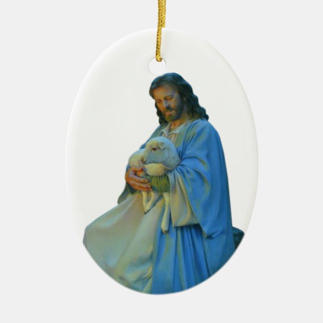The Good Shepherd Ceramic Ornament (Front)