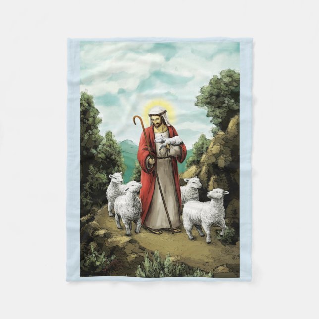 The Good Shepherd Fleece Blanket (Front)