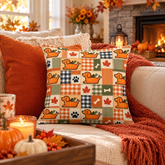The Goodog™ Pumpkin Fall Patchwork Cushion (Creator Uploaded)