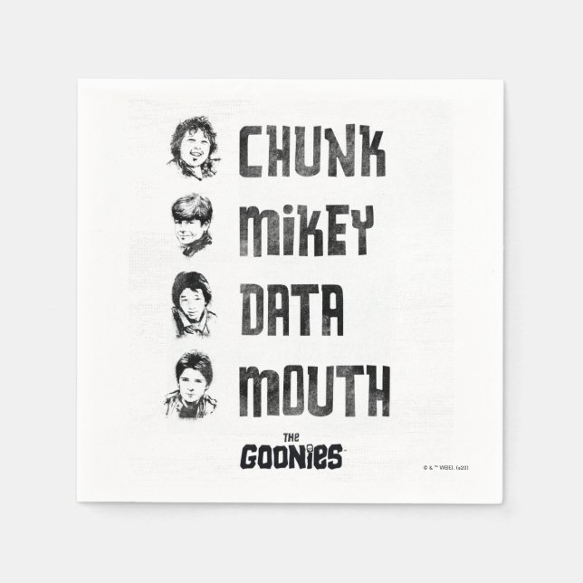 The Goonies | Chunk, Mikey, Data, Mouth Napkin (Front)