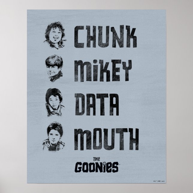 The Goonies | Chunk, Mikey, Data, Mouth Poster (Front)