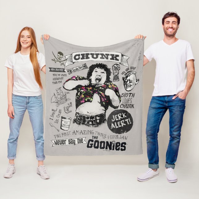 The Goonies Chunk Retro Collage Fleece Blanket (In Situ)