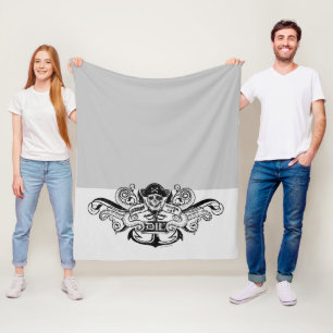 The Goonies "Never Say Die" Pirate Anchor Badge Fleece Blanket