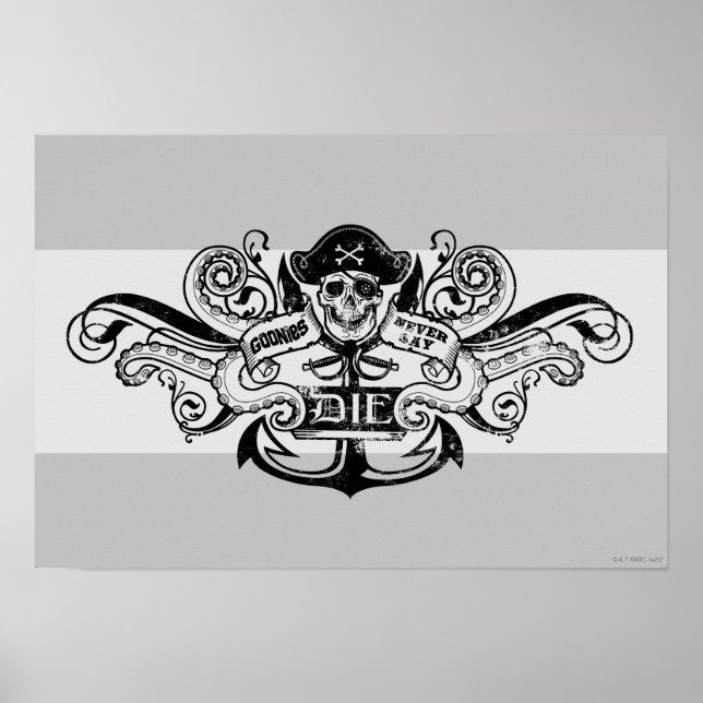 The Goonies "Never Say Die" Pirate Anchor Badge Poster (Front)